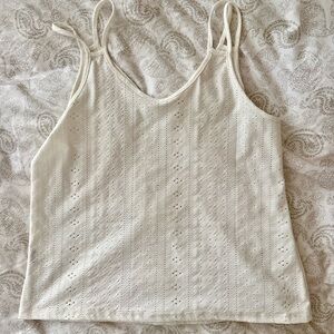 Women's Cream Eyelet Tank Top